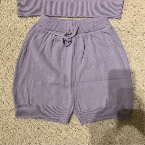 NWT 2 Piece Knitwear Lilac Sweater Short Set Small - Picture 10 of 11